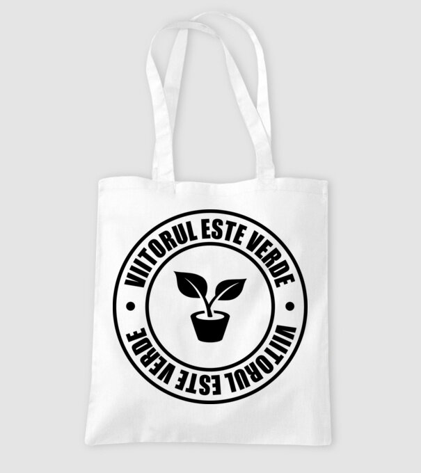 Viitorul este verde model alb pe tricou