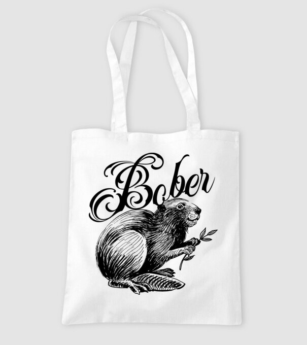 Vintage Bober model alb pe tricou