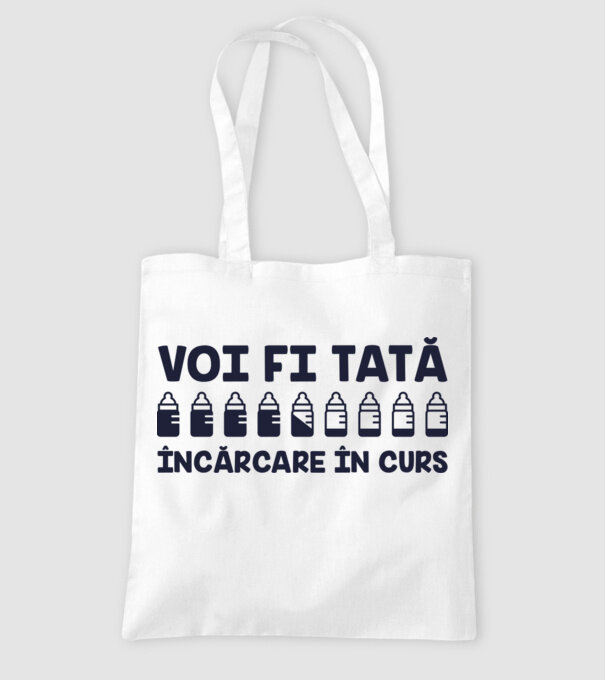 Voi fi tată - încărcare în curs model alb pe tricou