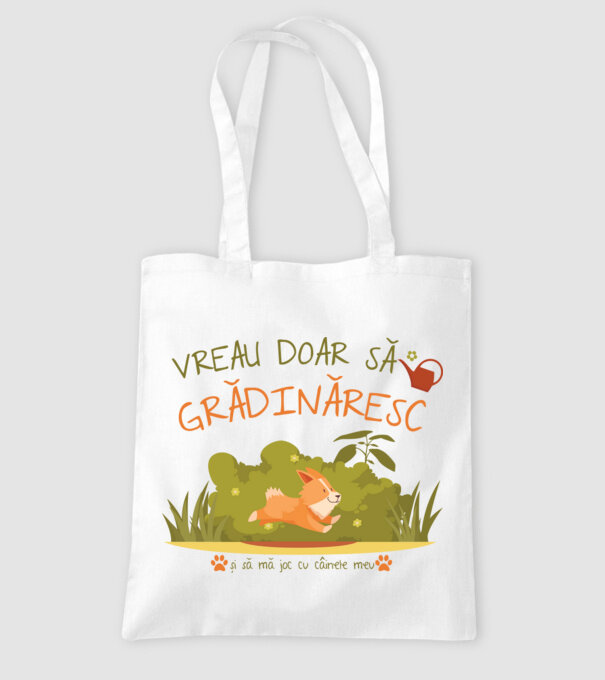 vreau doar să grădinăresc model alb pe tricou