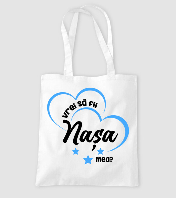Vrei să fii nașa mea? model alb pe tricou
