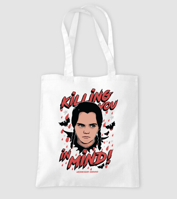 WEDNESDAY Killing You in my mind model alb pe tricou