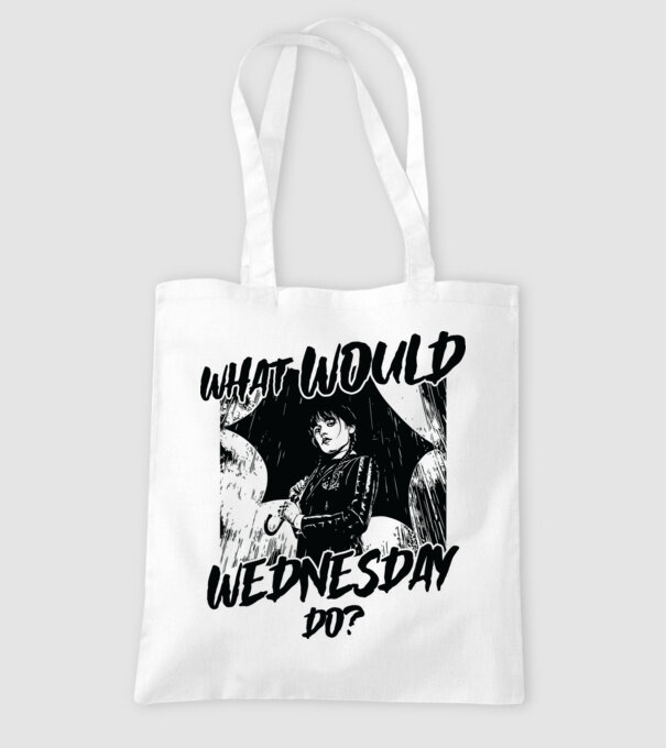 What would Wednesday do model alb pe tricou