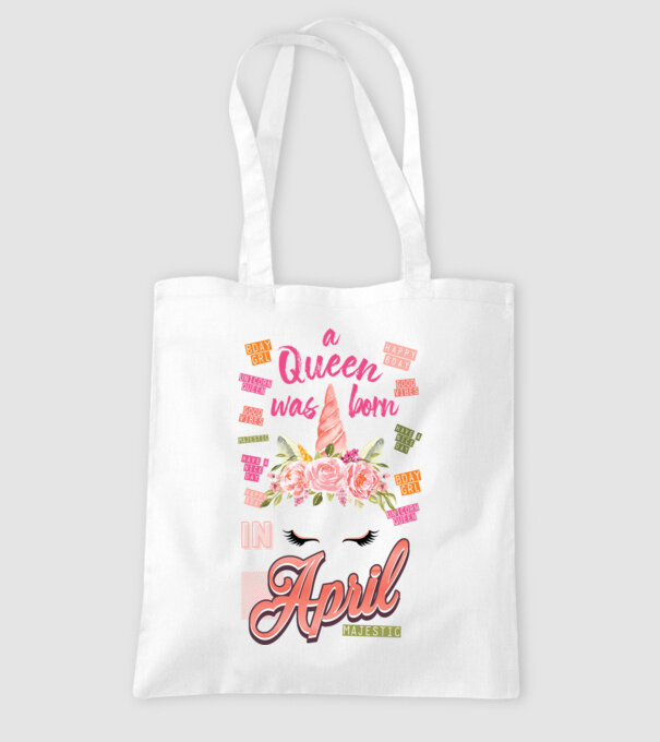 A queen was born in ÁPRILIS model alb pe tricou