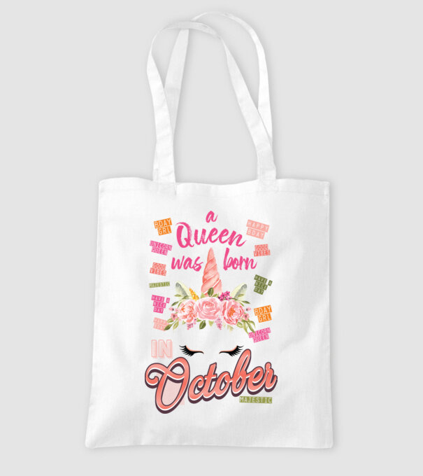 A queen was born in OKTÓBER model alb pe tricou
