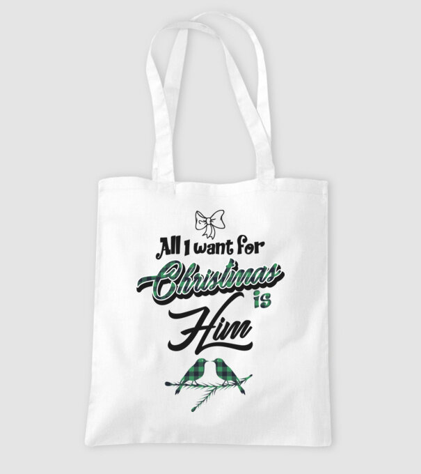 All i want for Christmas is Him model alb pe tricou