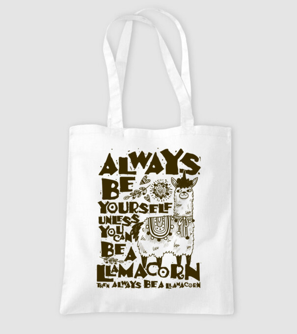 Always be a llamacorn model alb pe tricou