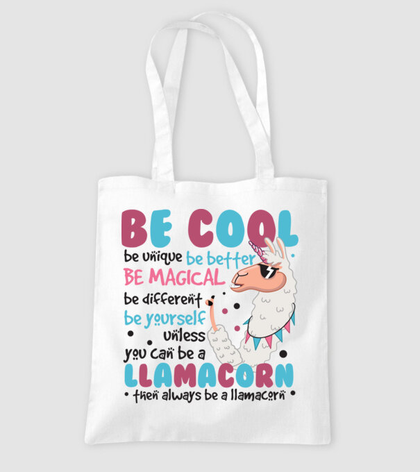 Always be a llamacorn model alb pe tricou