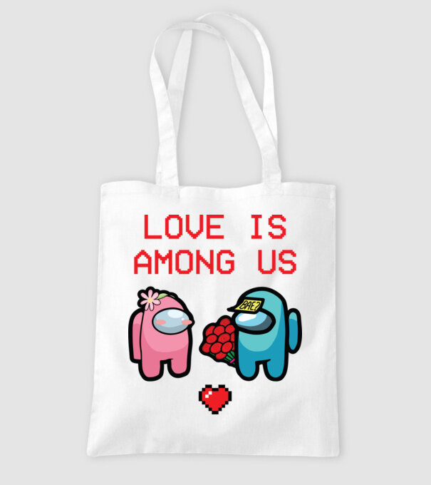 Among us love model alb pe tricou