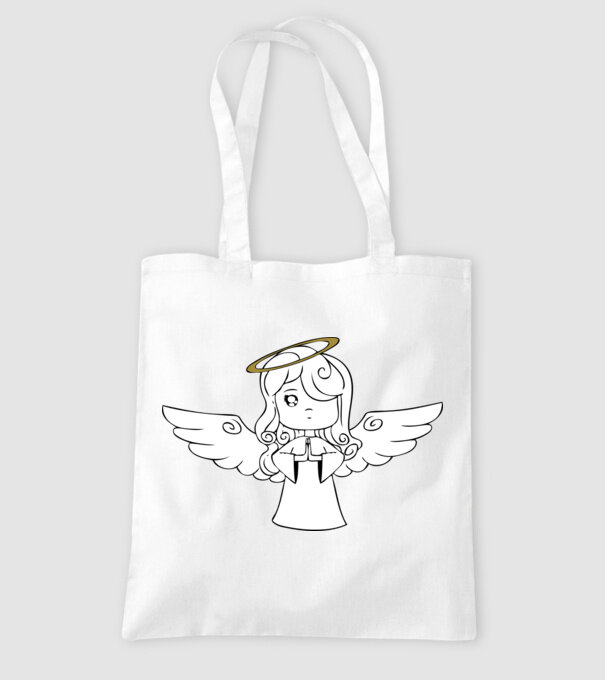 Îngeraș model alb pe tricou