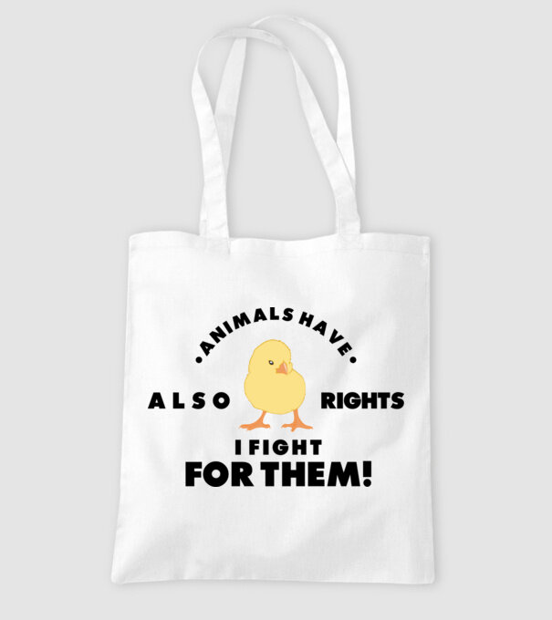 Animals also have rights model alb pe tricou