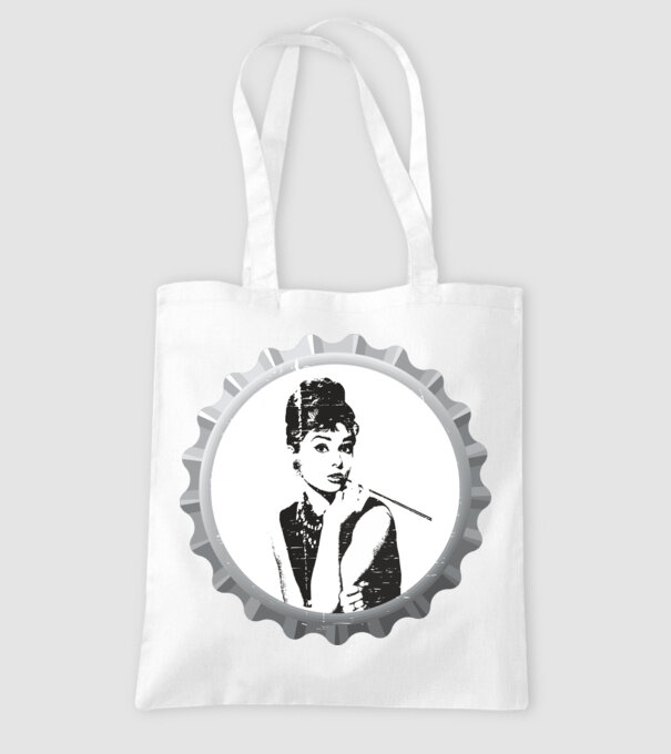 Audrey model alb pe tricou