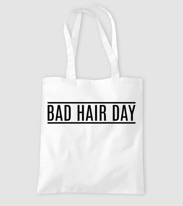 Bad hair day model alb pe tricou