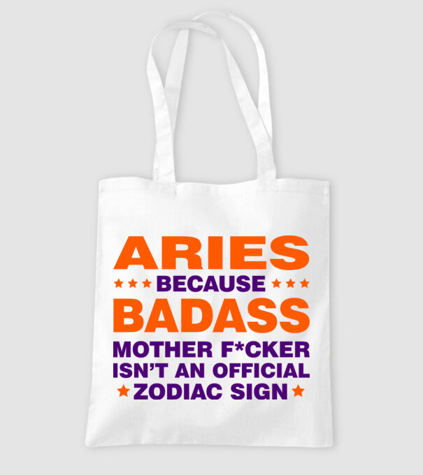 Badass zodiac ARIES model alb pe tricou