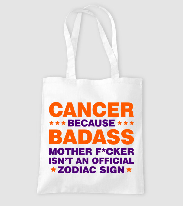 Badass zodiac CANCER model alb pe tricou