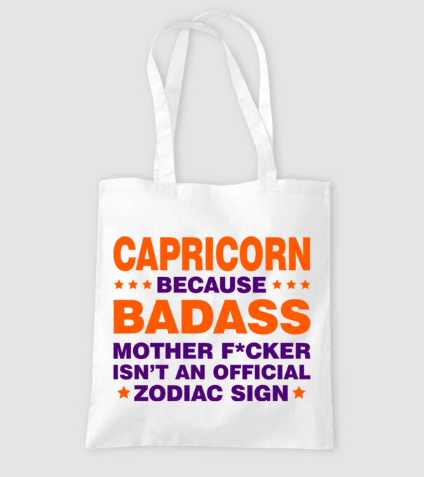 Badass zodiac CAPRICORN model alb pe tricou