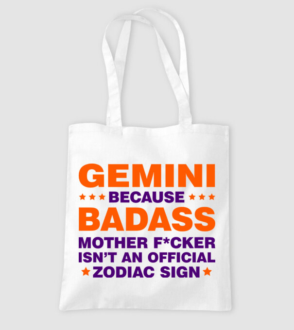 Badass zodiac GEMINI model alb pe tricou