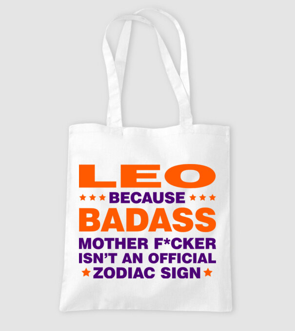 Badass zodiac LEO model alb pe tricou