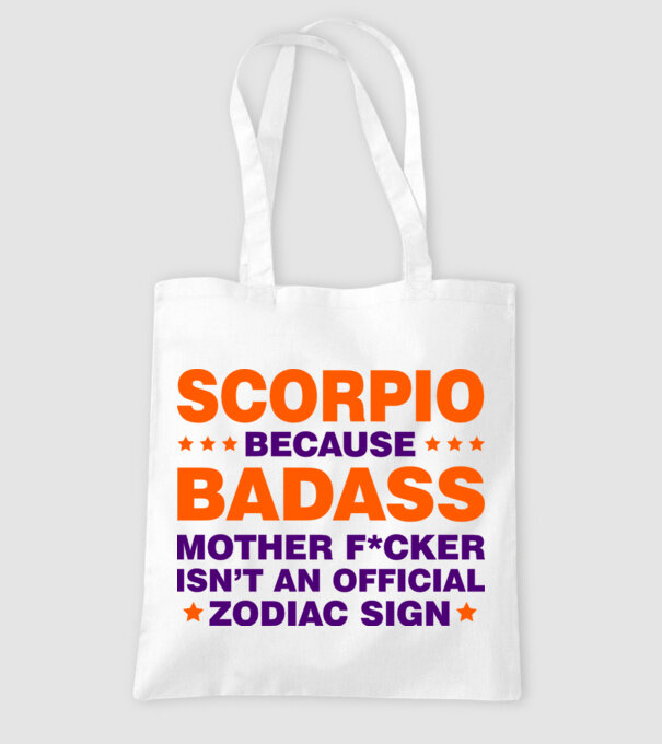 Badass zodiac SCORPIO model alb pe tricou