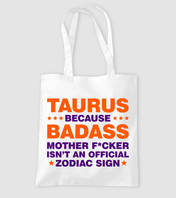 Badass zodiac TAURUS model alb pe tricou
