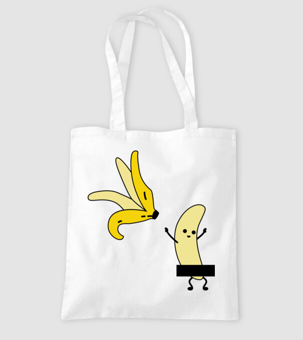 Cuplu Banană băiat model alb pe tricou