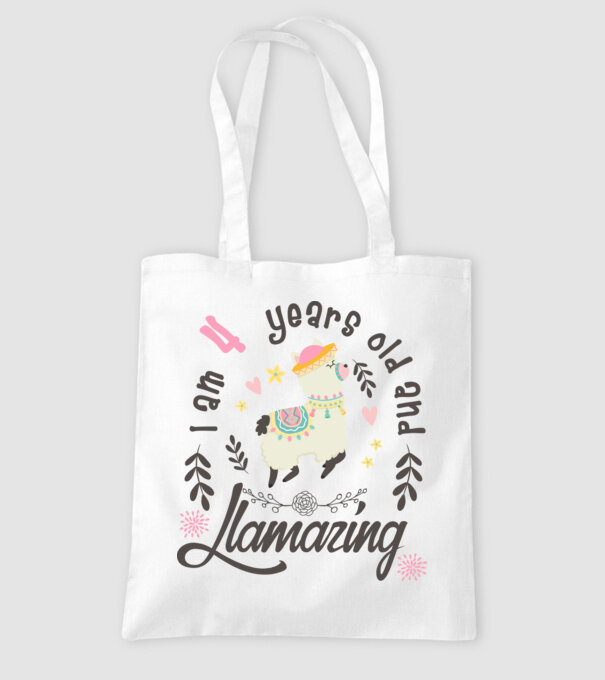 Birthday Llamazing 4 years old model alb pe tricou