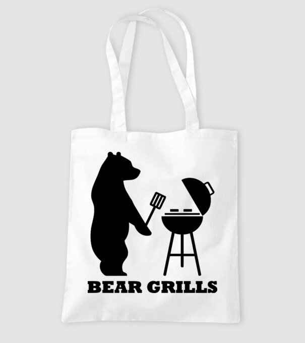 Bear Grills model alb pe tricou