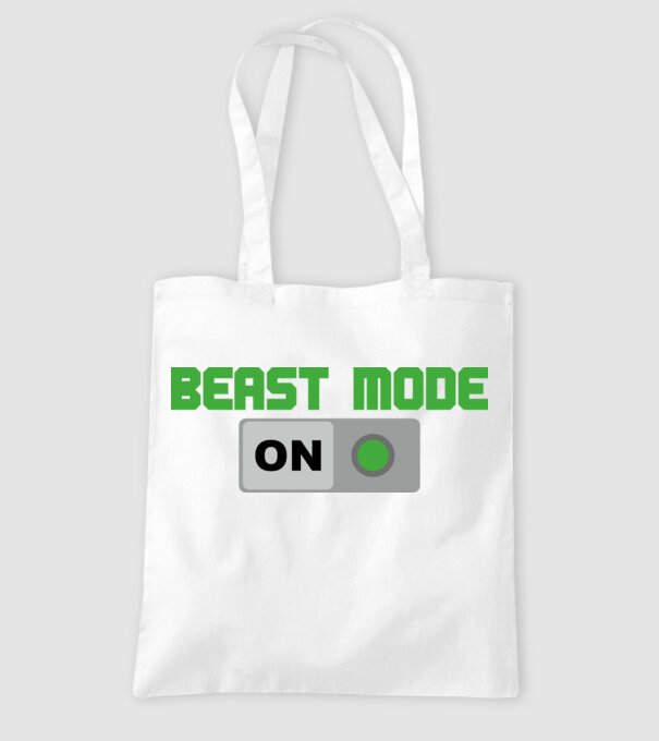 Beastmode model alb pe tricou