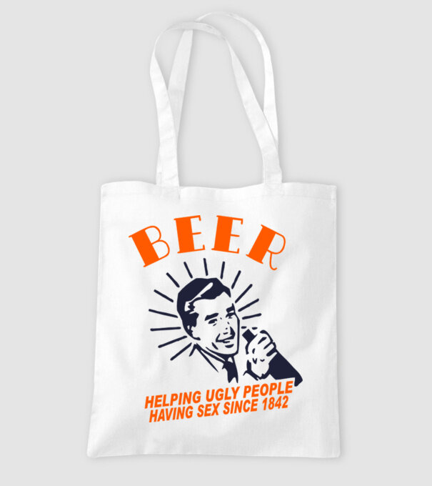 beeer model alb pe tricou