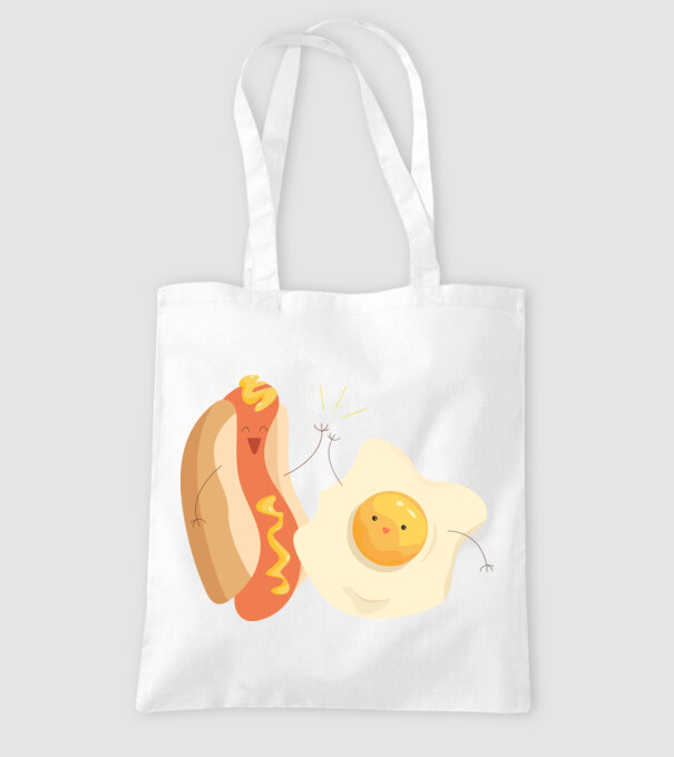 best friends hot dog egg model alb pe tricou