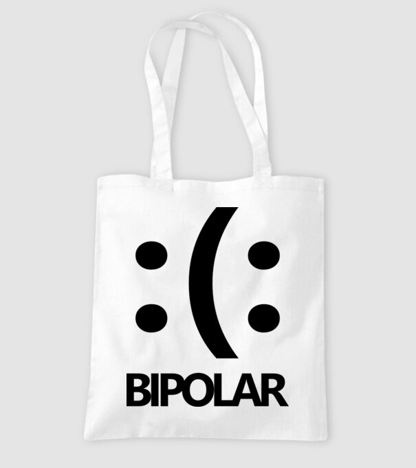 Bipolar model alb pe tricou
