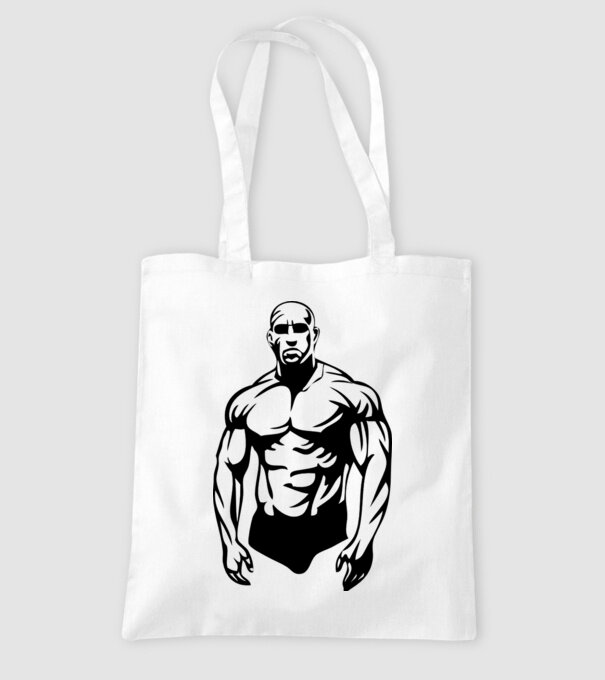 bodybuilding model alb pe tricou