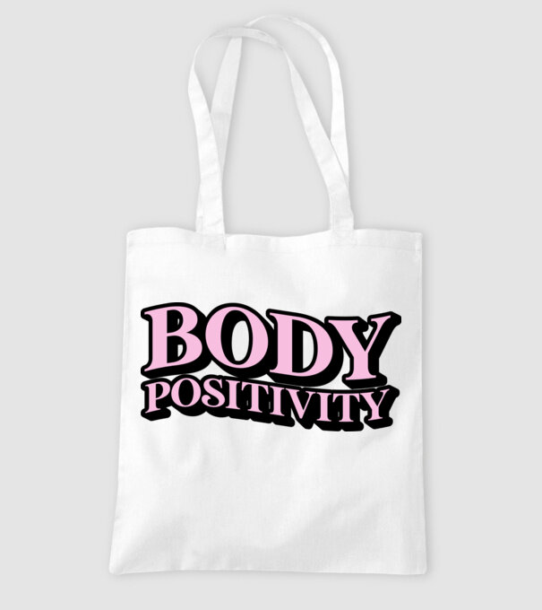 BodyPositivity model alb pe tricou
