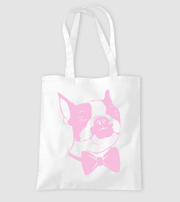 Boston Terrier model alb pe tricou