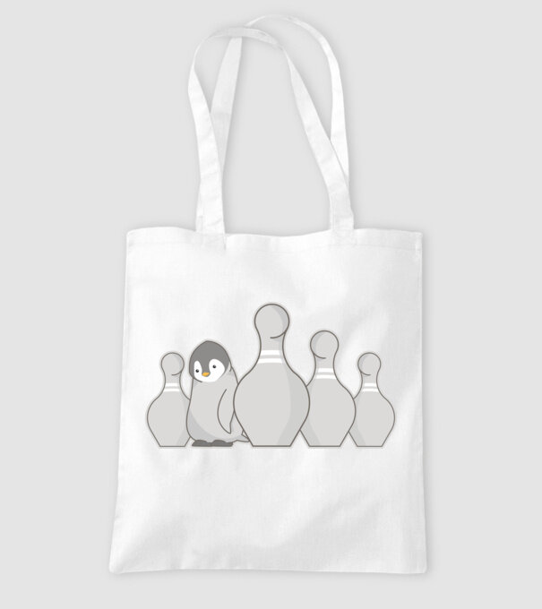 Bowling pinguin model alb pe tricou