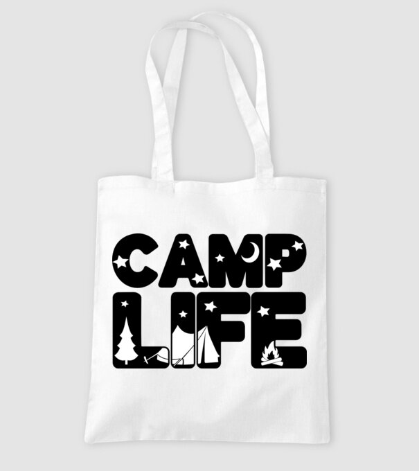 Camp life 2c model alb pe tricou
