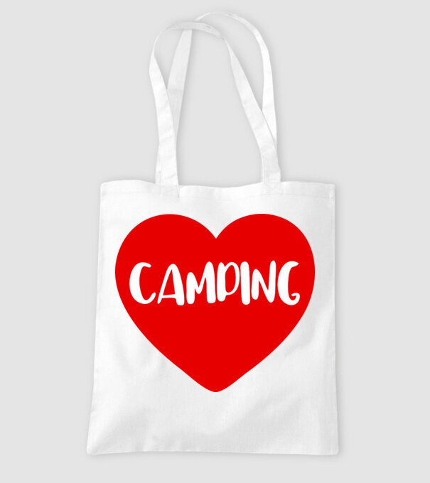 Camping heart model alb pe tricou