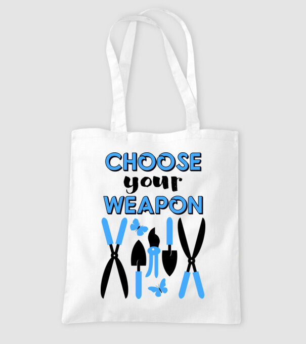 Choose your weapon model alb pe tricou