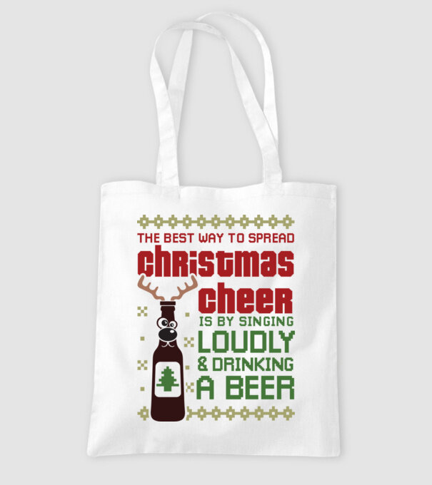 Christmas cheer beer pulovăr urât model alb pe tricou