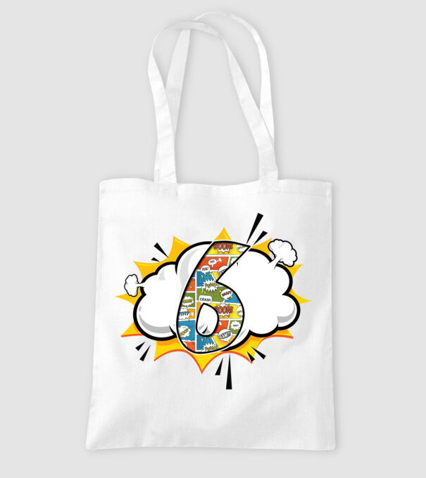 Birthday Comic Number 6 model alb pe tricou