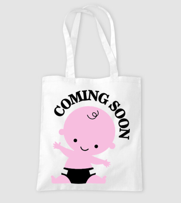 Coming soon baby model alb pe tricou