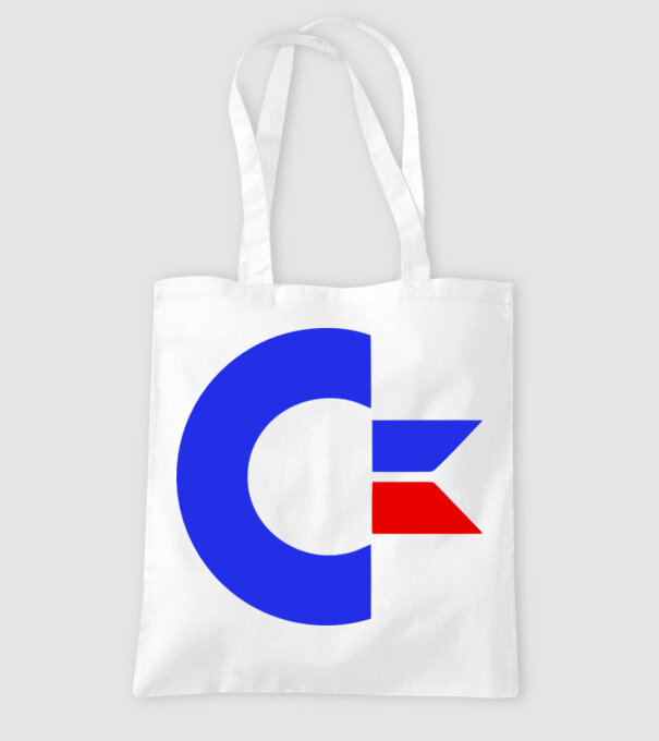 Logo Commodore model alb pe tricou