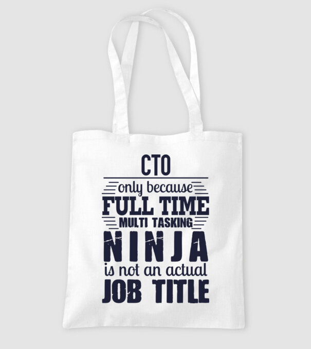CTO-full time ninja model alb pe tricou