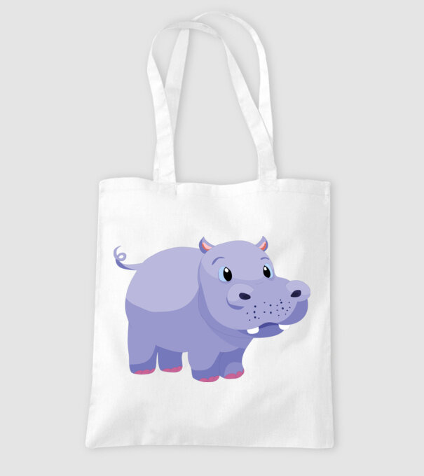 Hipopotam drăguț model alb pe tricou