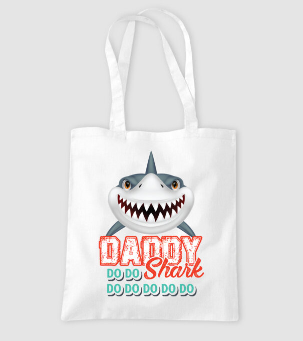 Daddy shark model alb pe tricou