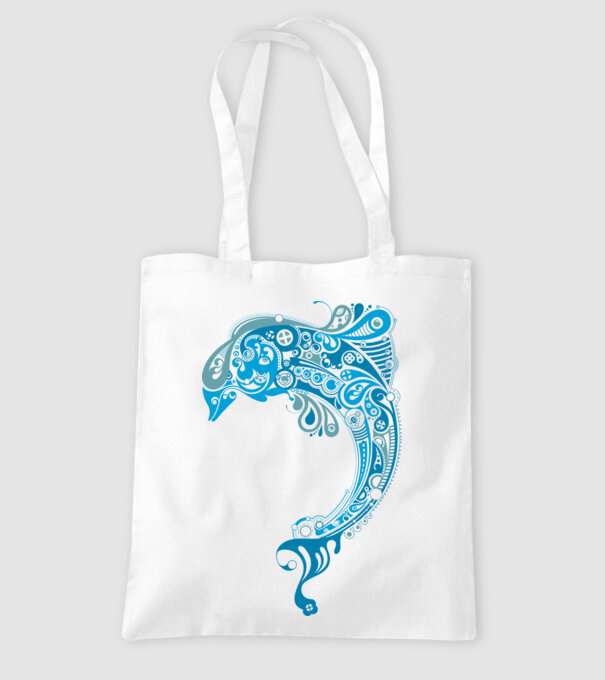 delfin model alb pe tricou