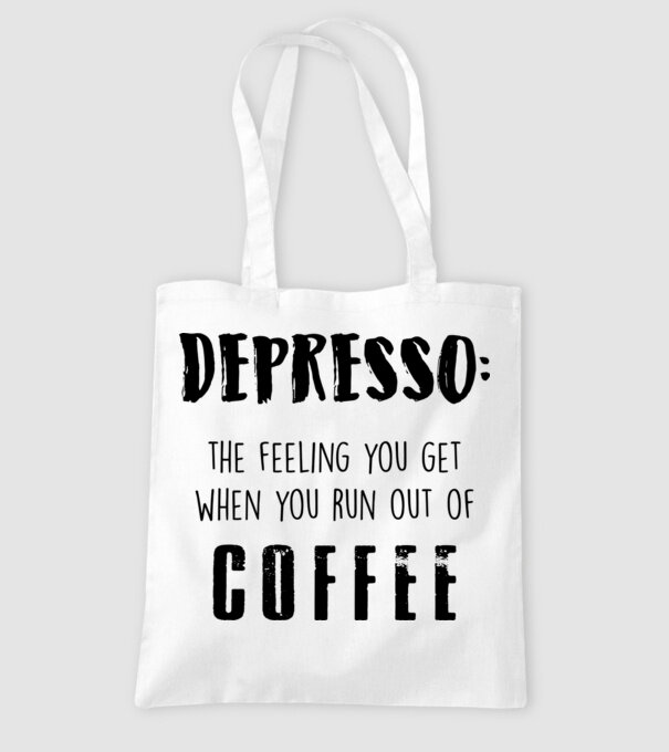 Depresso model alb pe tricou