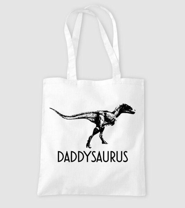 Familia de dinozauri Daddysaurus model alb pe tricou