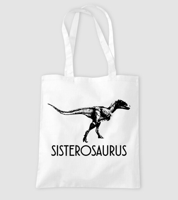 Familia de dinozauri Sisterosaurus model alb pe tricou