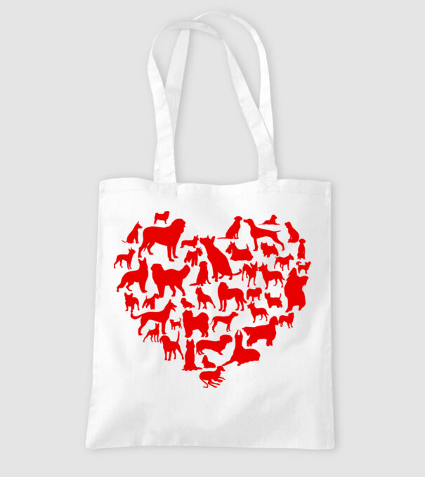 Doggy heart model alb pe tricou